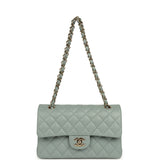 Chanel Small Classic Double Flap Bag Blue Caviar Light Gold Hardware