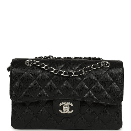 Chanel Small Classic Double Flap Black Caviar Silver Hardware