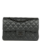 Pre-owned Chanel Small Classic Double Flap Bag So Black Iridescent Lambskin Black Hardware - Thumbnail View 1