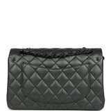 Pre-owned Chanel Small Classic Double Flap Bag So Black Iridescent Lambskin Black Hardware - Thumbnail View 4