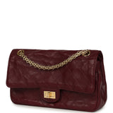 Chanel Small Reissue 225 2.55 Crush Double Flap Bag Burgundy Lambskin Gold Hardware