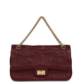 Chanel Small Reissue 225 2.55 Crush Double Flap Bag Burgundy Lambskin Gold Hardware