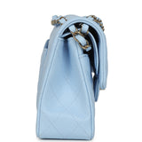Chanel Small Classic Double Flap Bag Light Blue Caviar Light Gold Hardware - Thumbnail View 3