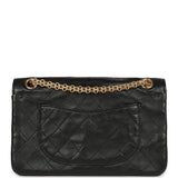 Chanel Small "Crush" Reissue 225 2.55 Crush Double Flap Bag Black Lambskin Gold Hardware