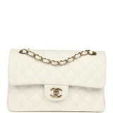 Chanel Small Classic Double Flap Bag Off White Shiny Caviar Light Gold Hardware - Thumbnail View 1