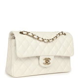 Chanel Small Classic Double Flap Bag Off White Shiny Caviar Light Gold Hardware - Thumbnail View 2