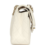 Chanel Small Classic Double Flap Bag Off White Shiny Caviar Light Gold Hardware - Thumbnail View 3