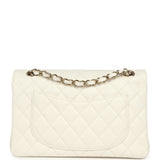 Chanel Small Classic Double Flap Bag Off White Shiny Caviar Light Gold Hardware - Thumbnail View 4