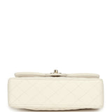 Chanel Small Classic Double Flap Bag Off White Shiny Caviar Light Gold Hardware - Thumbnail View 6