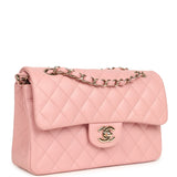 Pre-owned Chanel Small Classic Double Flap Bag Pink Shiny Caviar Light Gold Hardware - Thumbnail View 2
