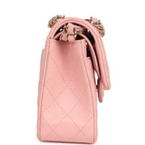 Pre-owned Chanel Small Classic Double Flap Bag Pink Shiny Caviar Light Gold Hardware - Thumbnail View 3