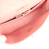 Pre-owned Chanel Small Classic Double Flap Bag Pink Shiny Caviar Light Gold Hardware - Thumbnail View 9
