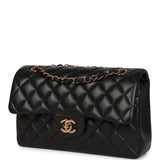 Chanel Small Classic Double Flap Bag Black Lambskin Rose Gold Hardware - Thumbnail View 5