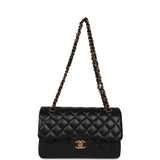 Chanel Small Classic Double Flap Bag Black Lambskin Rose Gold Hardware - Thumbnail View 7