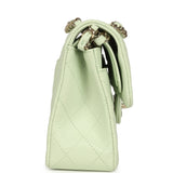 Chanel Small Classic Double Flap Bag Light Green Caviar Light Gold Hardware - Thumbnail View 3