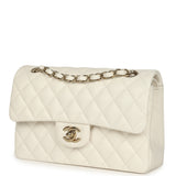 Chanel Small Classic Double Flap Bag White Shiny Caviar Light Gold Hardware - Thumbnail View 5