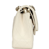 Chanel Small Classic Double Flap Bag White Shiny Caviar Light Gold Hardware - Thumbnail View 3