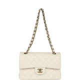 Chanel Small Classic Double Flap Bag White Shiny Caviar Light Gold Hardware - Thumbnail View 7