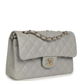 Chanel Small Classic Double Flap Bag Light Grey Caviar Light Gold Hardware - Thumbnail View 2