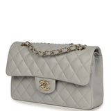 Chanel Small Classic Double Flap Bag Light Grey Caviar Light Gold Hardware - Thumbnail View 5