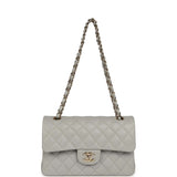 Chanel Small Classic Double Flap Bag Light Grey Caviar Light Gold Hardware - Thumbnail View 7