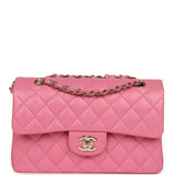 Chanel Small Classic Double Flap Bag Pink Caviar Light Gold Hardware - Thumbnail View 1