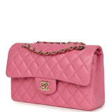 Chanel Small Classic Double Flap Bag Pink Caviar Light Gold Hardware - Thumbnail View 5