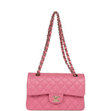 Chanel Small Classic Double Flap Bag Pink Caviar Light Gold Hardware - Thumbnail View 7