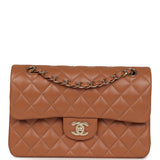 Chanel Small Classic Double Flap Bag Caramel Lambskin Light Gold Hardware - Thumbnail View 1
