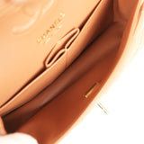 Chanel Small Classic Double Flap Bag Caramel Lambskin Light Gold Hardware - Thumbnail View 8