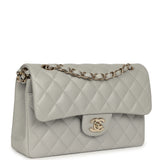 Chanel Small Classic Double Flap Bag Light Grey Caviar Light Gold Hardware - Thumbnail View 2