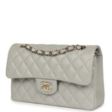 Chanel Small Classic Double Flap Bag Light Grey Caviar Light Gold Hardware - Thumbnail View 5