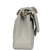 Chanel Small Classic Double Flap Bag Light Grey Caviar Light Gold Hardware - Thumbnail View 3