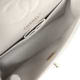 Chanel Small Classic Double Flap Bag Light Grey Caviar Light Gold Hardware - Thumbnail View 8