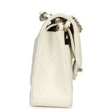 Pre-owned Chanel Small Classic Double Flap Bag White Caviar Light Gold Hardware - Thumbnail View 3