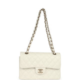 Pre-owned Chanel Small Classic Double Flap Bag White Caviar Light Gold Hardware - Thumbnail View 7