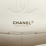 Pre-owned Chanel Small Classic Double Flap Bag White Caviar Light Gold Hardware - Thumbnail View 8
