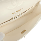 Pre-owned Chanel Small Classic Double Flap Bag White Caviar Light Gold Hardware - Thumbnail View 9