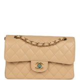 Chanel Small Classic Double Flap Bag Beige Caviar Light Gold Hardware - Thumbnail View 1