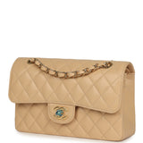 Chanel Small Classic Double Flap Bag Beige Caviar Light Gold Hardware - Thumbnail View 5