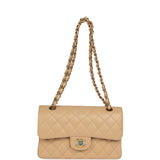 Chanel Small Classic Double Flap Bag Beige Caviar Light Gold Hardware - Thumbnail View 7