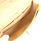 Chanel Small Classic Double Flap Bag Beige Caviar Light Gold Hardware - Thumbnail View 9