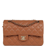 Chanel Small Classic Double Flap Bag Caramel Lambskin Light Gold Hardware - Thumbnail View 1