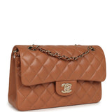 Chanel Small Classic Double Flap Bag Caramel Lambskin Light Gold Hardware - Thumbnail View 2