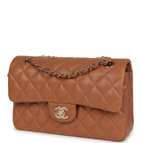 Chanel Small Classic Double Flap Bag Caramel Lambskin Light Gold Hardware - Thumbnail View 5