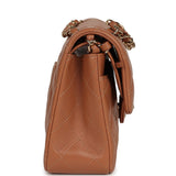 Chanel Small Classic Double Flap Bag Caramel Lambskin Light Gold Hardware - Thumbnail View 3