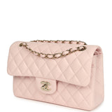 Chanel Small Classic Double Flap Bag Light Pink Shiny Caviar Light Gold Hardware - Thumbnail View 5