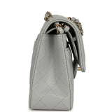 Chanel Small Classic Double Flap Bag Light Grey Caviar Light Gold Hardware - Thumbnail View 3