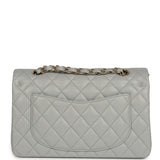 Chanel Small Classic Double Flap Bag Light Grey Caviar Light Gold Hardware - Thumbnail View 4