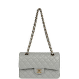 Chanel Small Classic Double Flap Bag Light Grey Caviar Light Gold Hardware - Thumbnail View 7